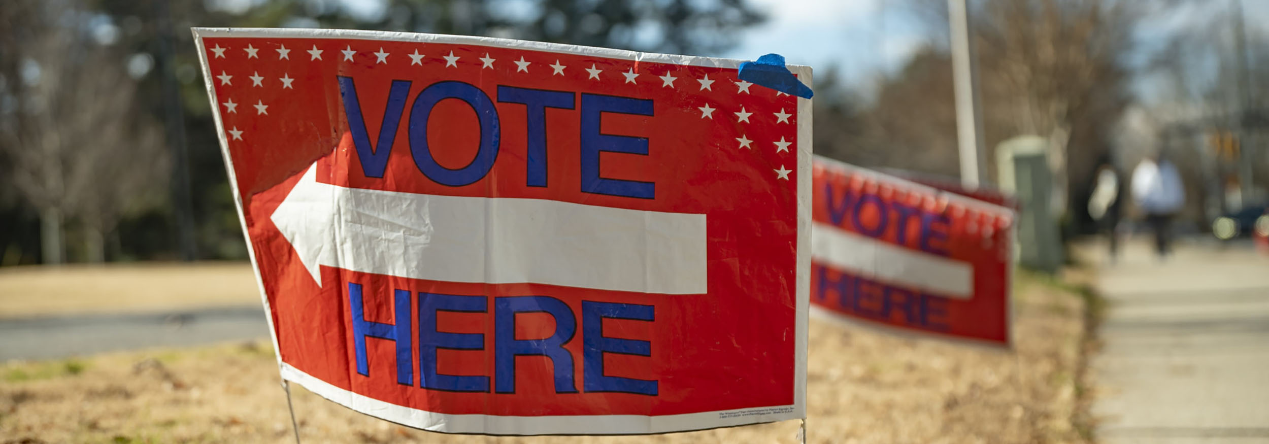 Vote here election sized sign