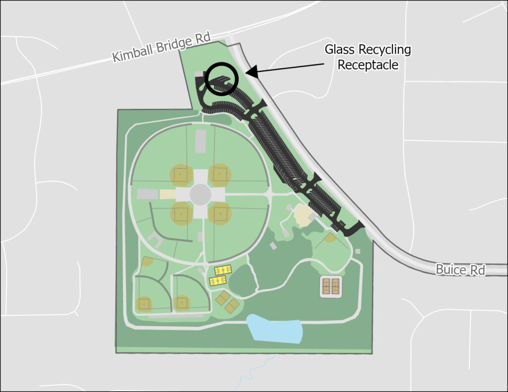 Ocee Park glass recycling map