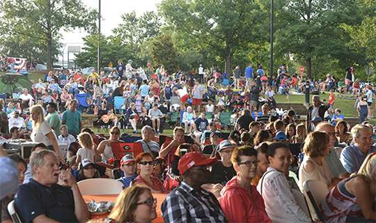 Audience in the park at Concert series